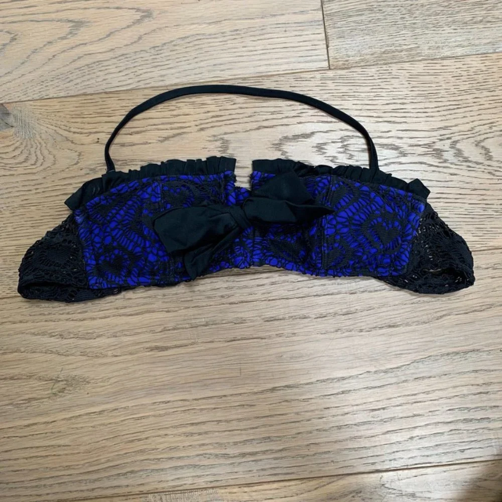 Betsey Johnson Love Lace Crochet Matching Bikini Set - Picture 8 of 16